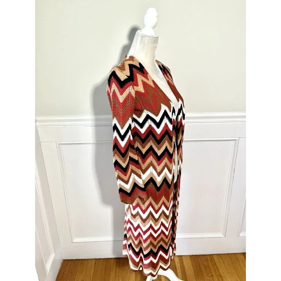 Forever 21 Chevron Duster Sweater Cardigan M - Picture 2 of 4